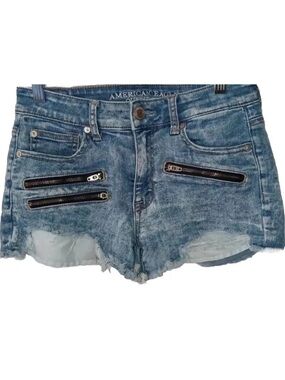 American Eagle Outfitters Jeans Shorts 4 Super Stretch High Rise Zippers Shortie